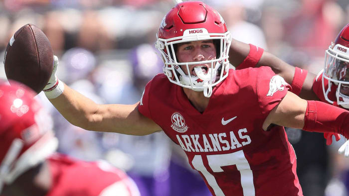 Razorbacks safety Hudson Clark against Western Carolina
